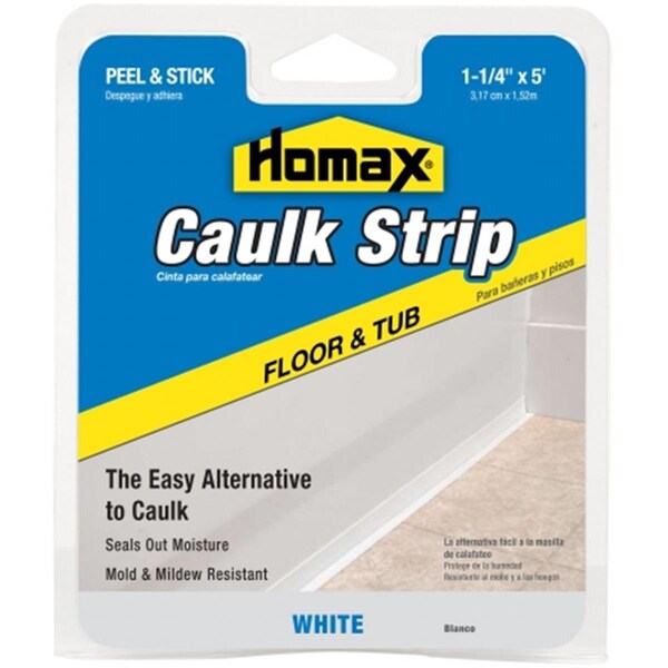 Homax 1.25 in. White Tub & Floor Caulk Strip - HO310374