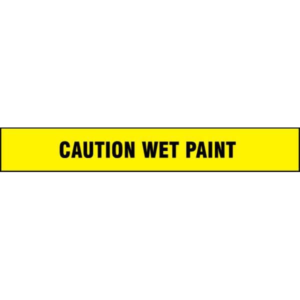 Zoro Select Barricade Tape with Reel, Caution Wet Paint, Yellow, 3 in Wide x 1,000 ft Length, Polyethylene - B3104Y45-200