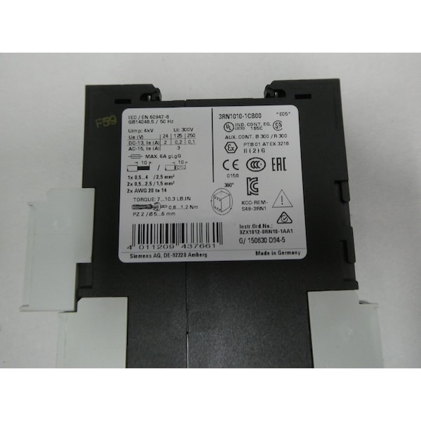 Siemens Sirius 3R Protección de motor 24V-CC Otro Relé - 3RN1010-1CB00