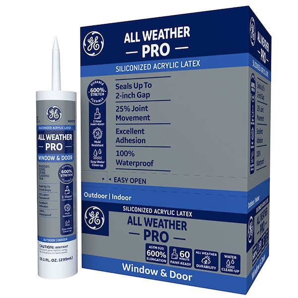 Ge GE All Weather Pro White Acrylic Latex Window and Door Caulk Sealant 10.1 oz - 2737280