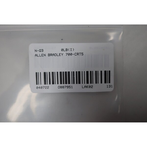 Cartucho de contacto Allen Bradley, 1NA, para usar con el relé temporizador 700-RTC, Gris - 700-CRT5