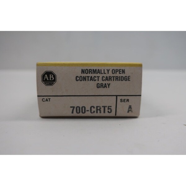 Cartucho de contacto Allen Bradley, 1NA, para usar con el relé temporizador 700-RTC, Gris - 700-CRT5