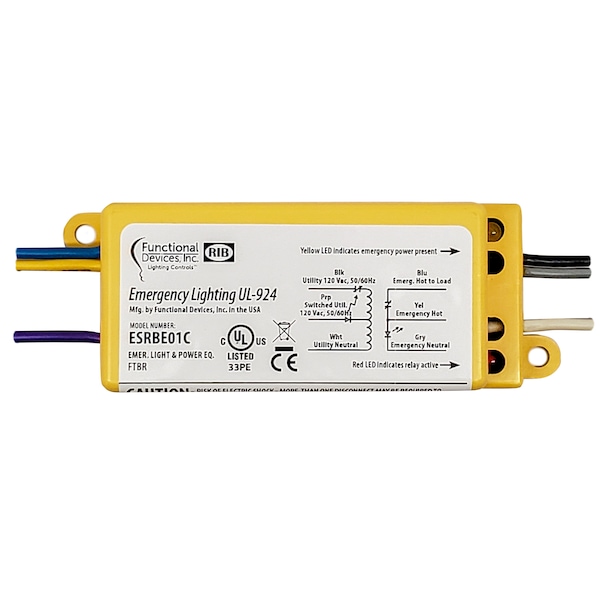Dispositivo Funcional-Rib UL 924 Relé de Derivación de Emergencia/Shunt, Entrada de 120 Vac, 277Vac Bal y 2A - ESRBE01C