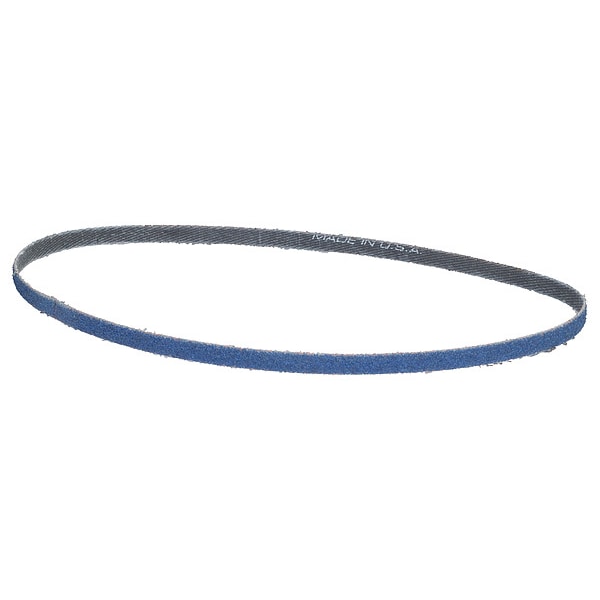 Norton Co Sanding Belt, 1/2 in W, 24 in L, Coated, Zirconia Alumina, 60 Grit, Coarse, BlueFire R823P, Blue - 66623373759
