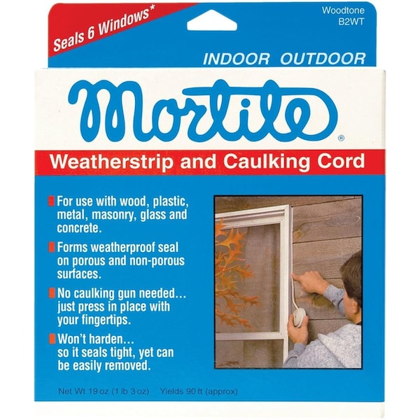Mortite 90 Ft. Woodtone 19 Oz Weatherstrip & Caulking Cord - B2WT