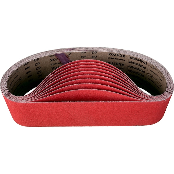 Pferd Coated Belt, Co-Cool, 4"x36", 60 Grit, 4" W, 36" L, Coated, Ceramic Oxide, 60 Grit - 49660