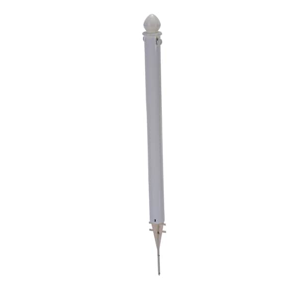 Vestil White Plastic Barricade, Ground Stake, Plastic, 45 Height, 2.5 Length, 6, White - PCB-W-G