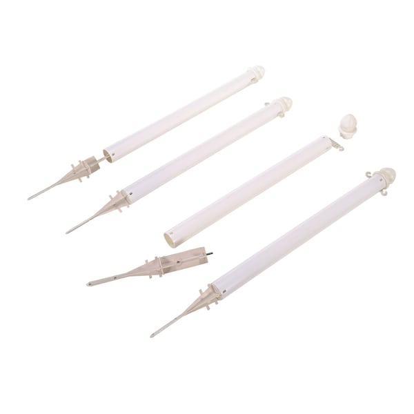 Vestil White Plastic Barricade, Ground Stake, Plastic, 45 Height, 2.5 Length, 6, White - PCB-W-G