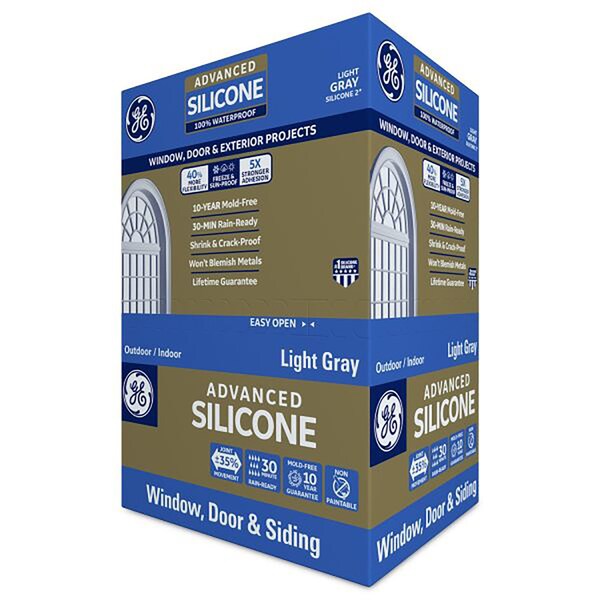 Silicone Ii GE Advanced Light Gray Silicone 2 Window and Door Caulk Sealant 10.1 oz - GE50.08