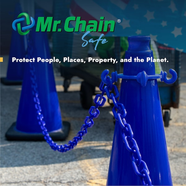 Mr. Chain 28" Safety Green Reflective Traffic Cones and Reflective Chain Kit - 23277-6