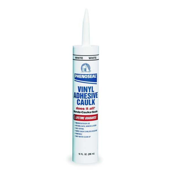 Dap Acrylic Latex Adhesive Caulk, 10 oz, Cartridge, Almond, Acrylic Latex Base, Phenoseal - 02102