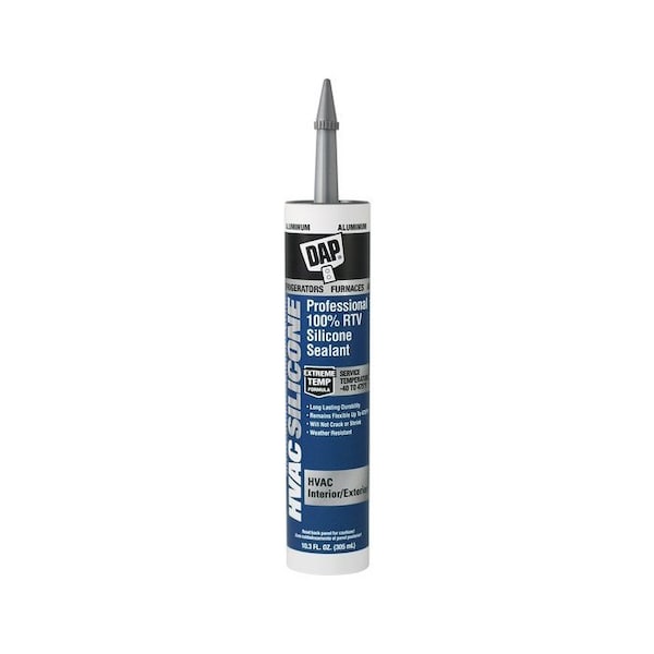 Dap Sealant, 10.3 oz, Cartridge, Aluminum, 100% RTV Silicone Base - 7079808012