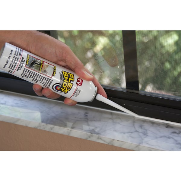 Flex Shot Flex Seal Family of Products Flex Shot White Rubber All Purpose Waterproof Sealant 8 oz - FSH8W-4