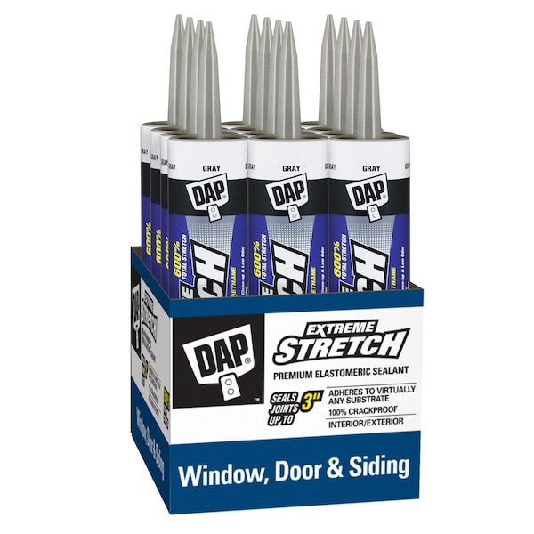 Dap Acrylic Urethane Sealant, 10 oz, Cartridge, Gray, Acrylic Base, Extreme Stretch - 7079818710