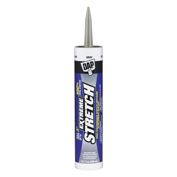 Dap Acrylic Urethane Sealant, 10 oz, Cartridge, Gray, Acrylic Base, Extreme Stretch - 7079818710