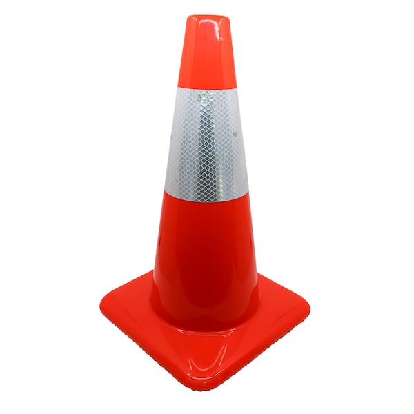 Lakeside Plastics 18 in. Safety Cone w/ 1-6 in. Reflective Collar - 45707