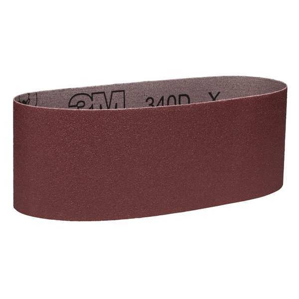 3M Sanding Belt, 3 in W, 21 in L, Coated, Aluminum Oxide, 80 Grit, Not Applicable, 340D, Brown - 60440211492