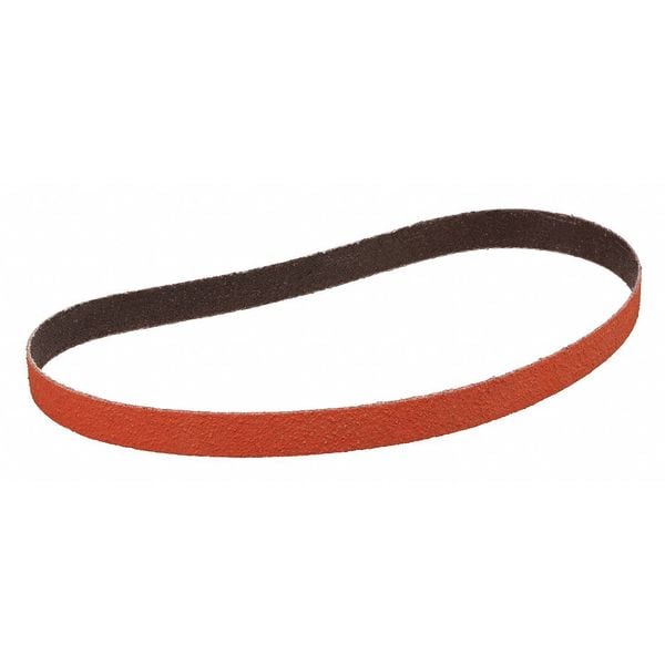 3M Cubitron Sanding Belt, 1/2 in W, 24 in L, Coated, Ceramic, 36 Grit, Not Applicable, 984F, Green - 60440228165