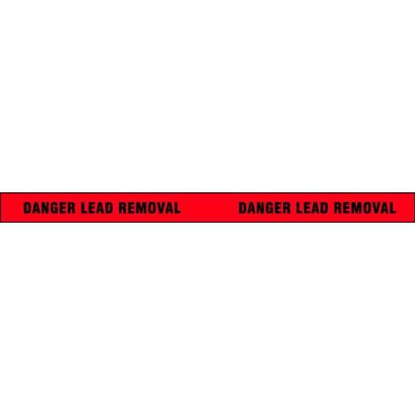 Zoro Select Barricade Tape, Danger Lead Removal, Red, 3 in Wide x 1,000 ft Length, LDPE, 4 mil - 3  X 1000 FT 4 MIL