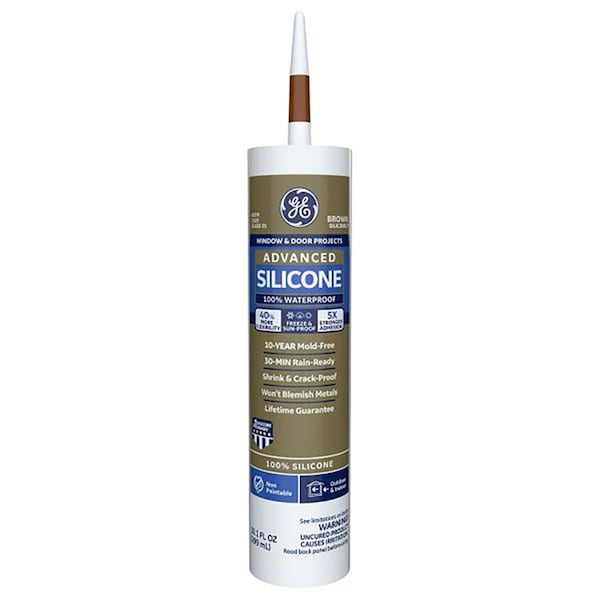 Silicone Ii 10.1 oz Window & Door Caulk Sealant Brown, 12PK - 12546