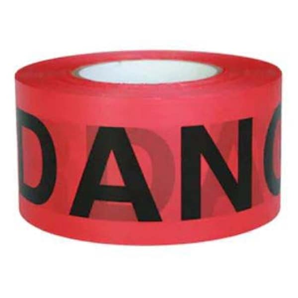 Presco 3 in. x 1000 ft. 2 mil Danger Barricade Tapes, Red - PR389922
