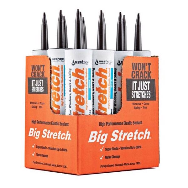 Big Stretch Sashco Big Stretch Black Elastomeric Acrylic Latex Door/Siding/ Window Caulk Sealant 10.5 oz - 10004