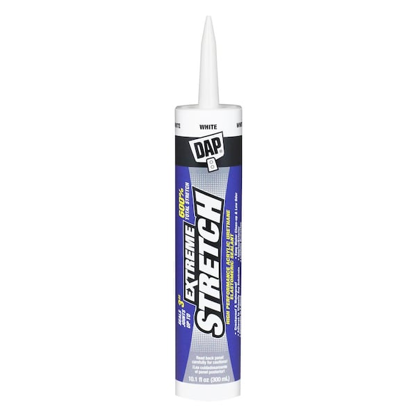 Dap Extreme Stretch Acrylic Sealant, White, 10 oz, Cylinder, Acrylic Urethane Base, White - 7079818715