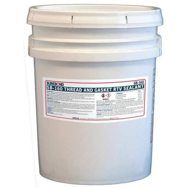Surebond Acetoxy Cure RTV Silicone Sealant, 5 gal, Clear, Temp Range -62 to 350 Degrees F - SB-160 P CL