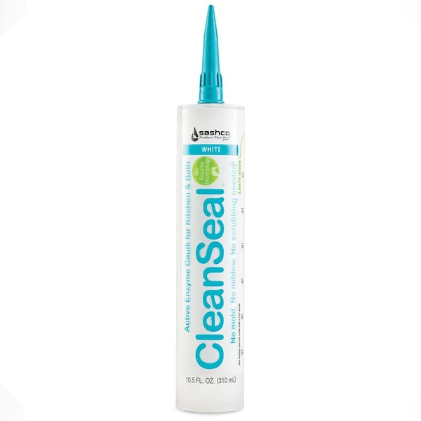 Cleanseal 10.5 Oz. Sashco White Active Enzyme Caulk for Kitchen and Bath, 12PK - 11073