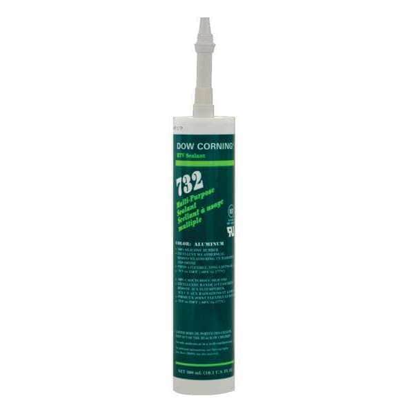 Dowsil Silicone Sealant, 10.1 oz, Cartridge, Aluminum Gray, Silicone Base, 732 - 99179259
