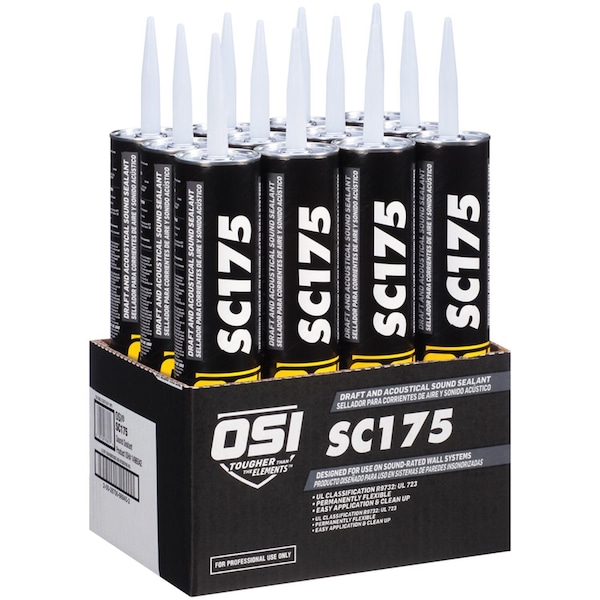 Loctite OSI SC175 White Synthetic Rubber Acoustical/Draft/Smoke/Sound Insulating Sealant 28 oz - 1496542