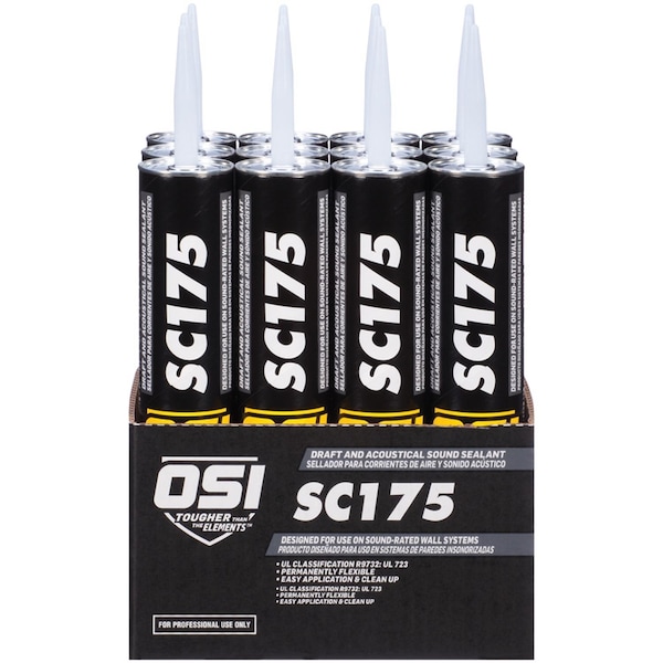 Loctite OSI SC175 White Synthetic Rubber Acoustical/Draft/Smoke/Sound Insulating Sealant 28 oz - 1496542