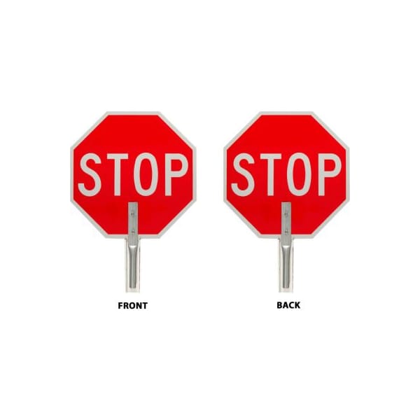 Brady Brady 57755 Traffic Control Paddle, 2 Sided, Stop Sign, Aluminum, 18"W x 18"H - 57755