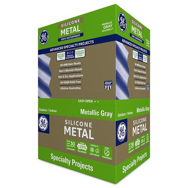 Ge GE Advanced Gray Silicone 2 Metal Gutter Caulk Sealant 10.1 oz - 2816710