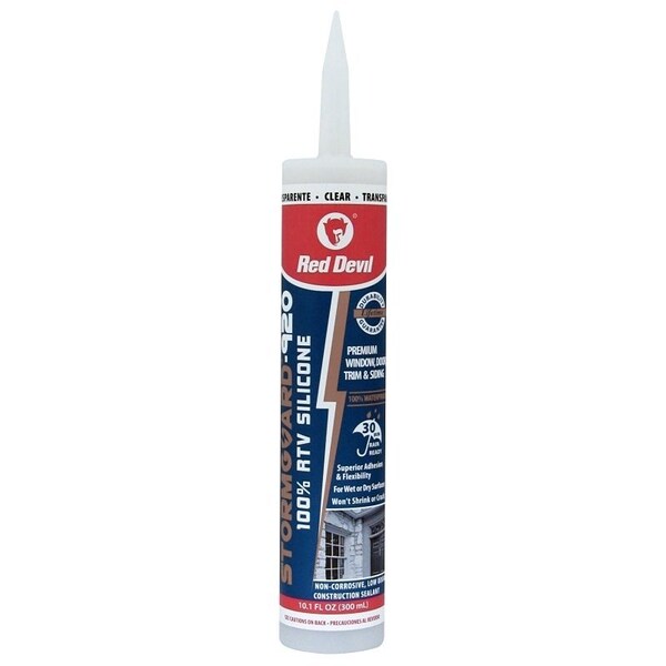 Red Devil STORMGUARD Silicone Sealant, Clear, 10 to 100 deg F, 300 mL Cartridge - 787