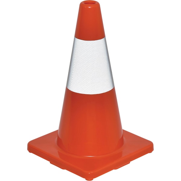 Global Industrial Traffic Cone, Pvc, 18 in Height, 2.5, Orange - RC450SP-R
