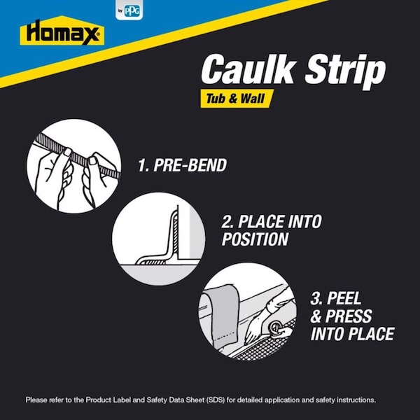 Homax Homax White Silicone Caulk Strips 1-5/8 in. x 16 ft. - 3071