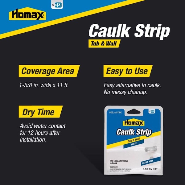 Homax Homax White Silicone Caulk Strips 1-5/8 in. x 16 ft. - 3071