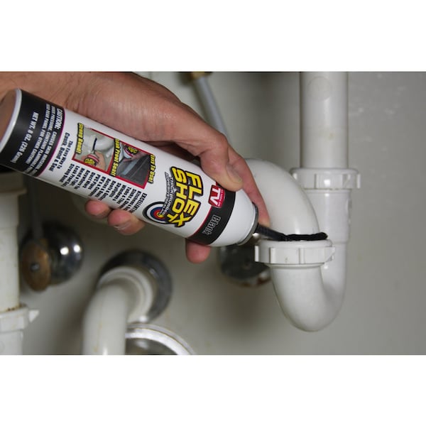 Flex Shot Flex Seal Family of Products Flex Shot Black Rubber All Purpose Waterproof Sealant 8 oz - FSH8B-4