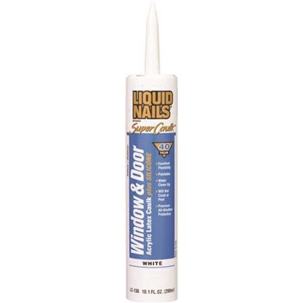 Liquid Nails Super Caulk 10.1 oz. White Interior and Exterior Window and Door Caulk - LC-130 WHITE