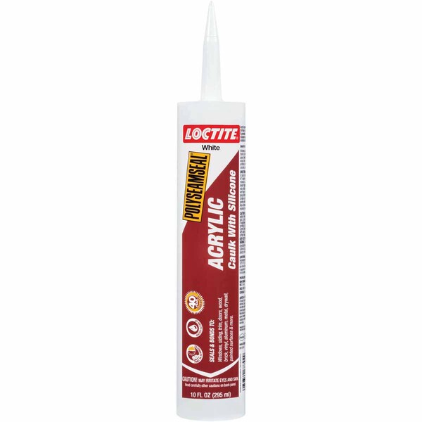 Ekena Millwork Loctite Polyseamseal Acrylic Caulk With Silicone - White, 10 fl. oz. - 1507600