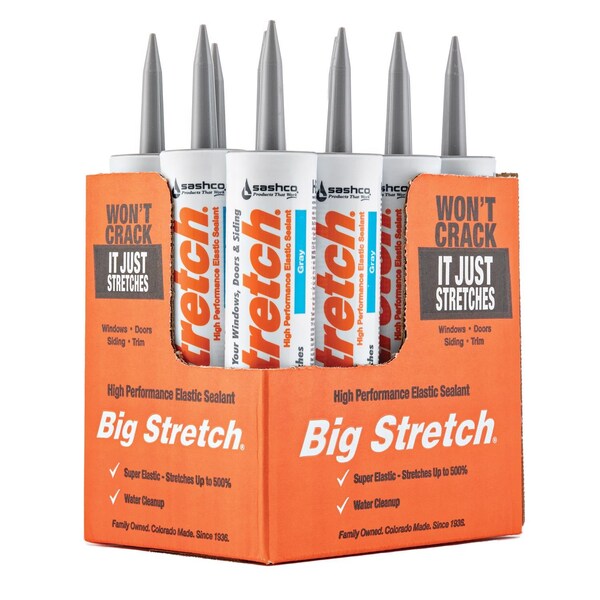 Big Stretch Sashco Big Stretch Gray Elastomeric Acrylic Latex Door/Siding/ Window Caulk 10.5 oz - 10010