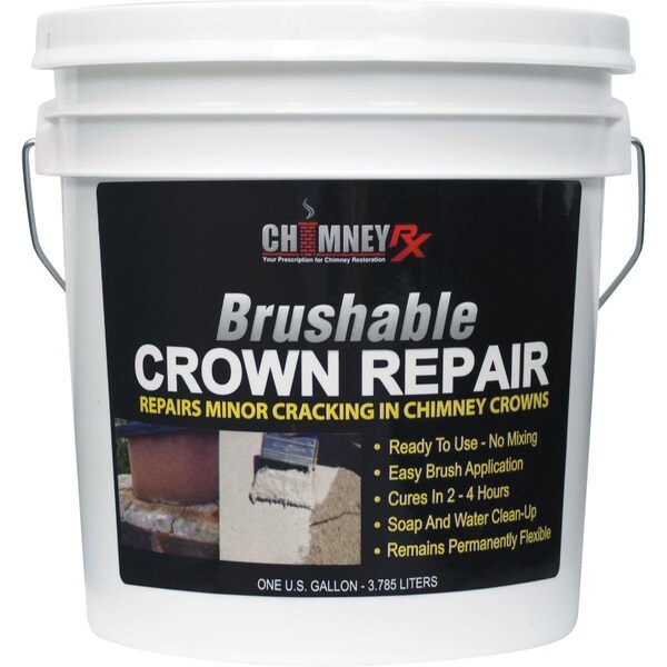 Chimney Rx 1 Gal. Brushable Crown Repair Elastomeric Sealant, Light Gray - 300014