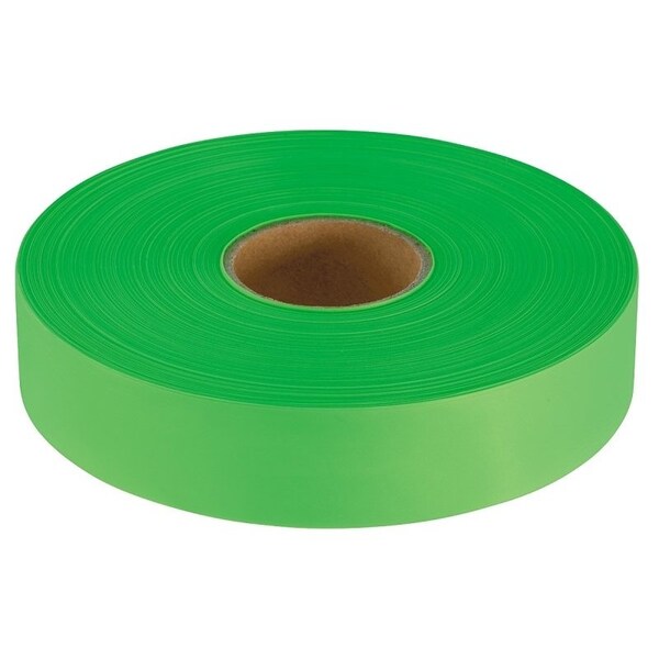 Empire Level Flagging Tape, 600 ft L, 1 in W, Lime Green, Plastic - 77-061