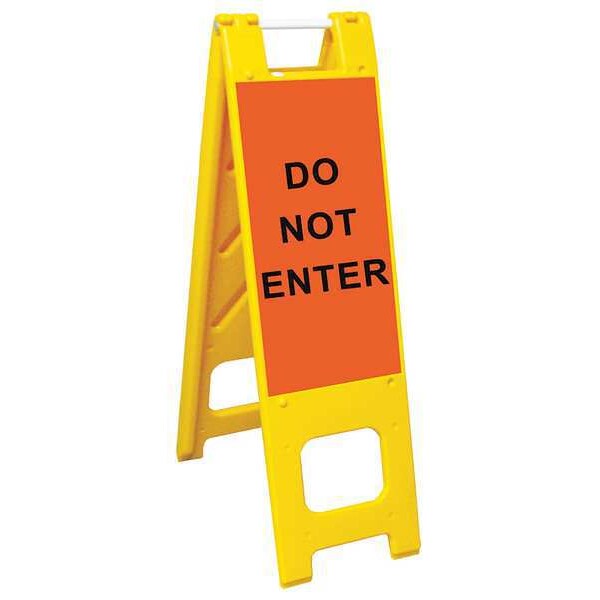 Zoro Select Barricade Sign, Polyethylene, Engineer, 45 in Height, 3 in Length, Yellow - 150-YHLGEG   YELLOW