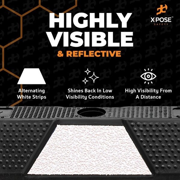 Xpose Safety Parking Block Curb Stop, 48 Heavy Duty, White Reflective Strip 1-PK - PBSW-4-X