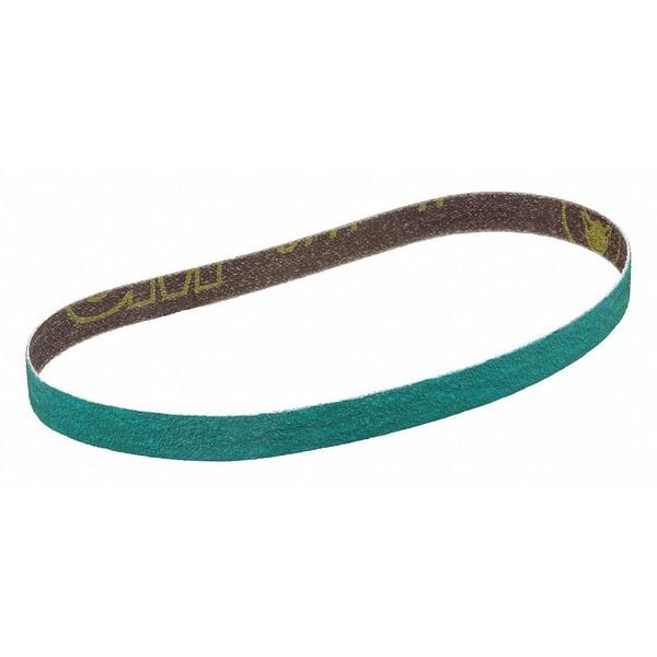 3M Sanding Belt, 1/2 in W, 24 in L, Coated, Zirconia Alumina, 60 Grit, Not Applicable, 577F, Green - 60440258790