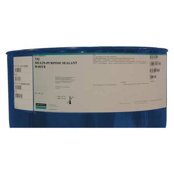Dowsil Multi-Purpose Sealant, 205 kg, Pail, White, Silicone Base, 732 - 4023910