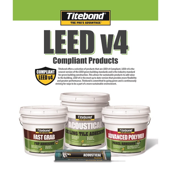 Titebond Acoustical Smoke & Sound Caulk, 28 oz, Cartridge, White, Acrylic Base - 2892