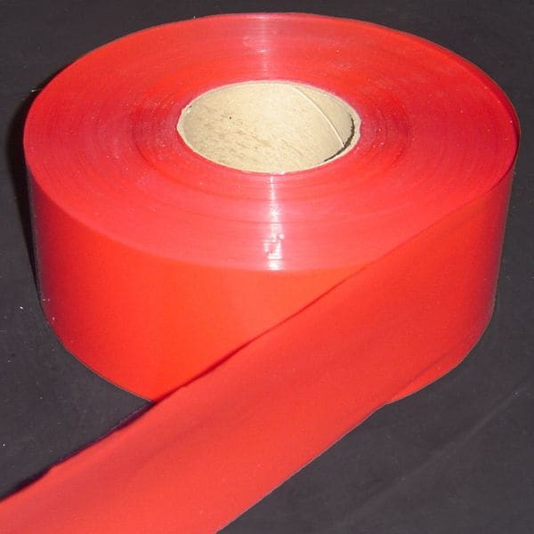 Zoro Select Barricade Tape, No Legend, Red, 3 in Wide x 1,000 ft Length, LDPE, 4 mil - 4 MIL  PLAIN RED